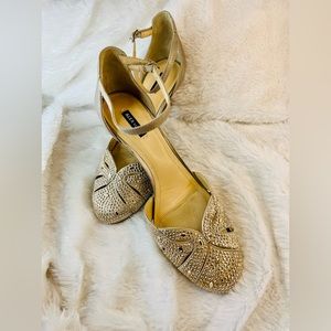 Alex Marie Sabryna gold jeweled dress shoes